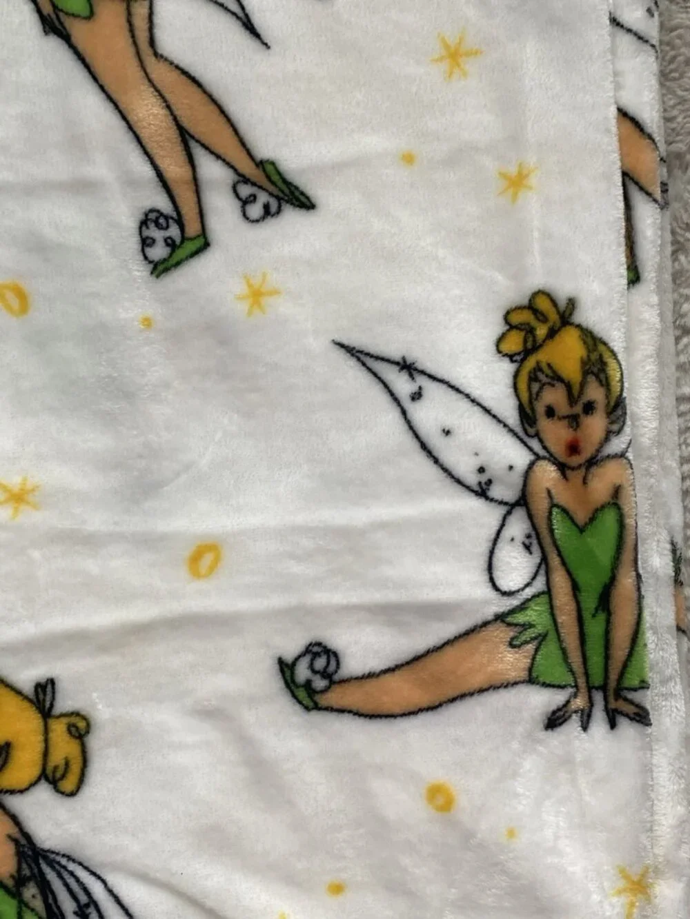 Disney TinkerBell Poses White‎ Soft Throw Blanket 50” X 70” VIRAL NEW